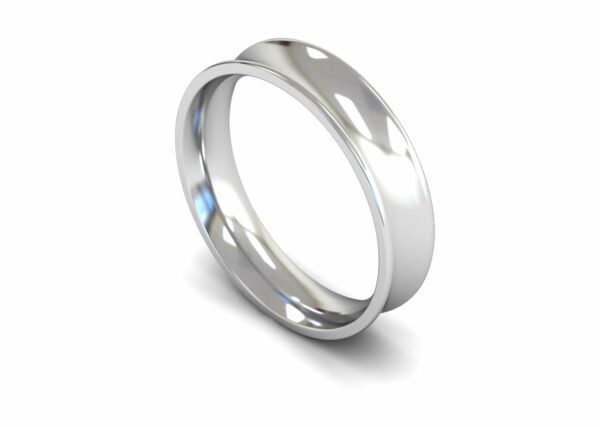 Platinum 5mm Concave Medium Ring