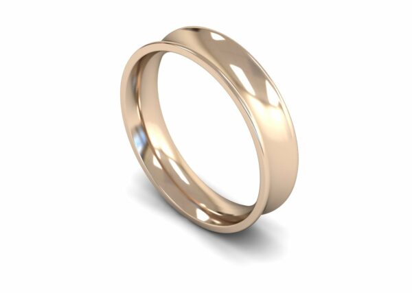 9ct Rose Gold 5mm Concave Medium Ring