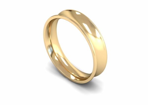 9ct Yellow Gold 5mm Concave Medium Ring