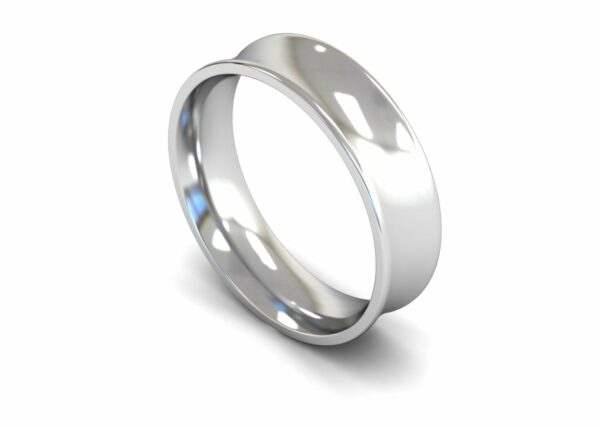 Platinum 6mm Concave Medium Ring