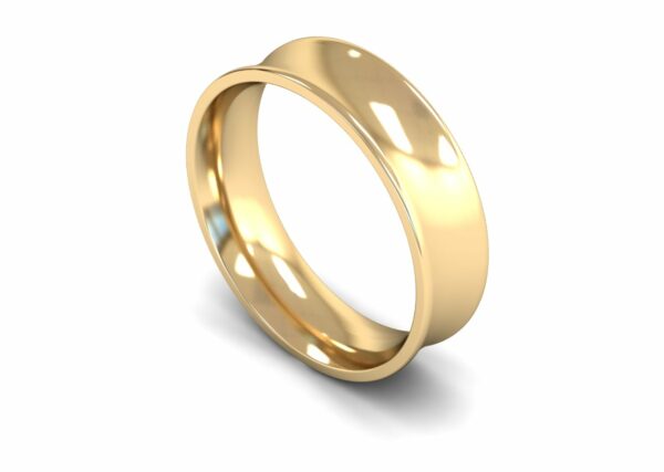 9ct Yellow Gold 6mm Concave Medium Ring