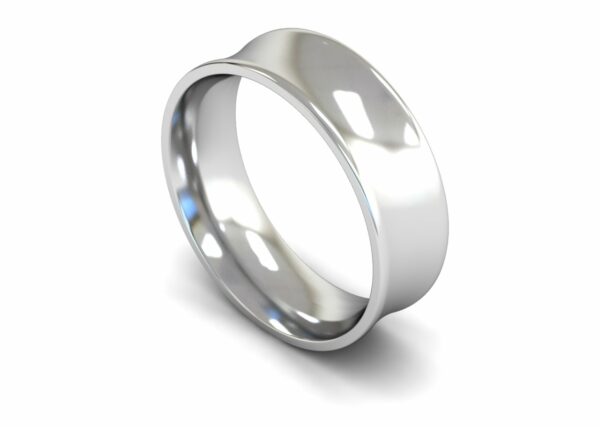 Platinum 7mm Concave Medium Ring
