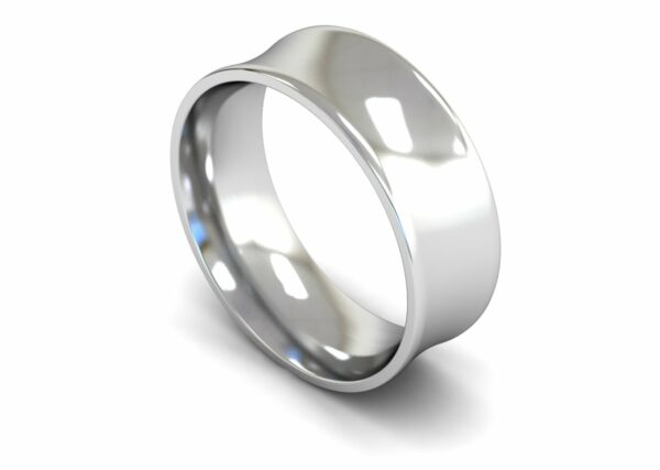 Platinum 8mm Concave Medium Ring