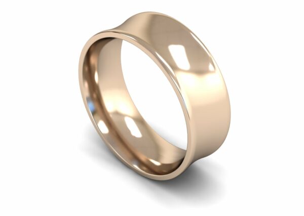 9ct Rose Gold 8mm Concave Medium Ring