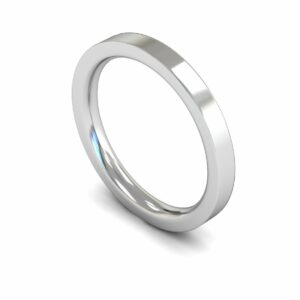Platinum 2.5mm Flat Court Edged Heavy Ring