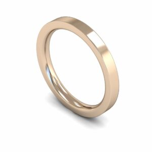 9ct Rose Gold 2.5mm Flat Court Edged Heavy Ring