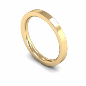 9ct Yellow Gold 2.5mm Flat Court Edged Heavy Ring
