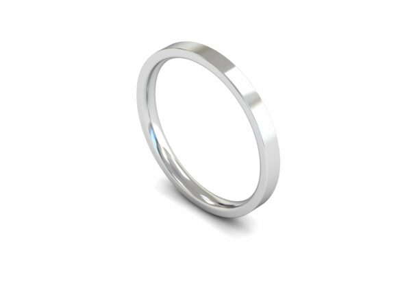 Platinum 2mm Flat Court Edged Light Ring
