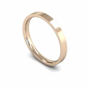 9ct Rose Gold 2.5mm Flat Court Edged Light Ring