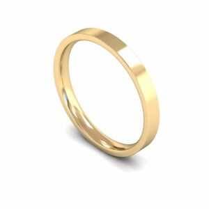 9ct Yellow Gold 2.5mm Flat Court Edged Light Ring