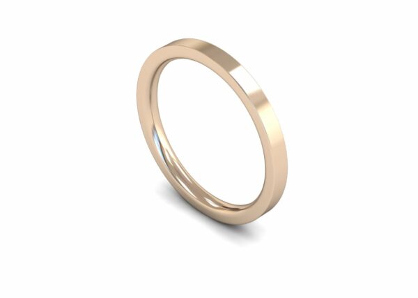 9ct Rose Gold 2mm Flat Court Edged Medium Ring