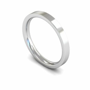 Platinum 2.5mm Flat Court Edged Medium Ring