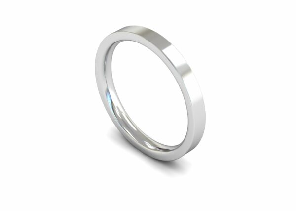 Platinum 2.5mm Flat Court Edged Medium Ring