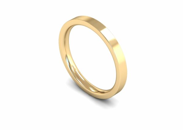 9ct Yellow Gold 2.5mm Flat Court Edged Medium Ring