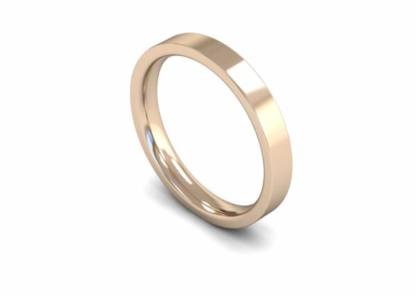 9ct Rose Gold 3mm Flat Court Edged Medium Ring