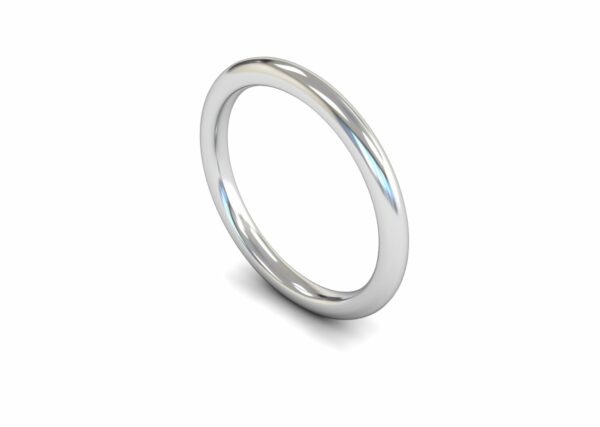 Platinum 2mm Traditional Court Edged Heavy Ring