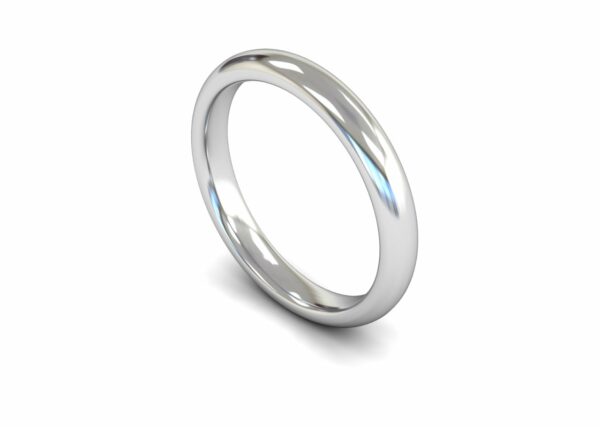 Platinum 3mm Traditional Court Edged Heavy Ring