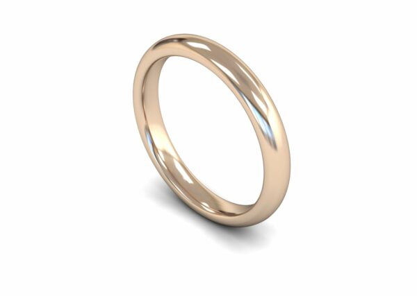 9ct Rose Gold 3mm Traditional Court Edged Heavy Ring