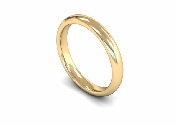 9ct Yellow Gold 3mm Traditional Court Edged Heavy Ring