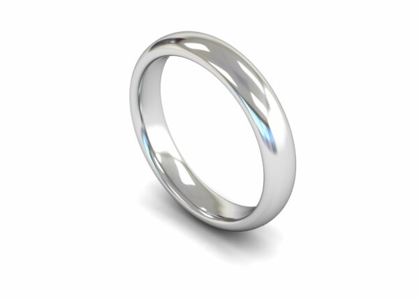 Platinum 4mm Traditional Court Edged Heavy Ring