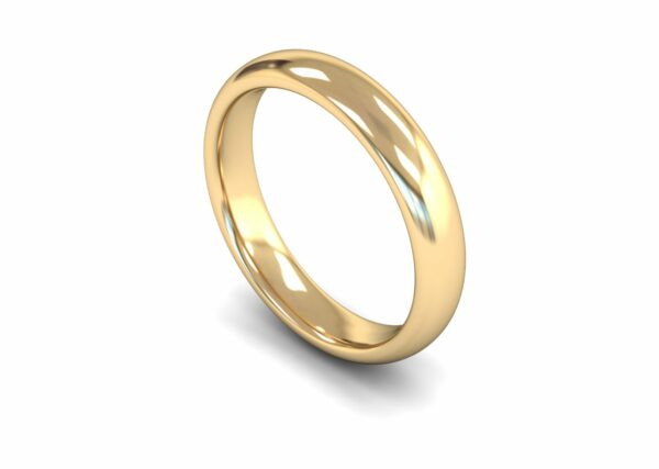 9ct Yellow Gold 4mm Traditional Court Edged Heavy Ring