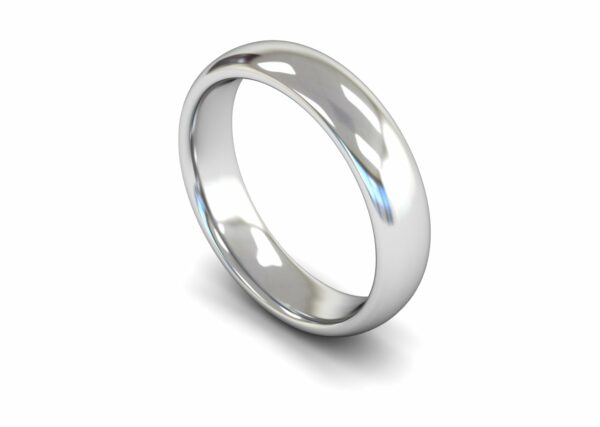 Platinum 5mm Traditional Court Edged Heavy Ring