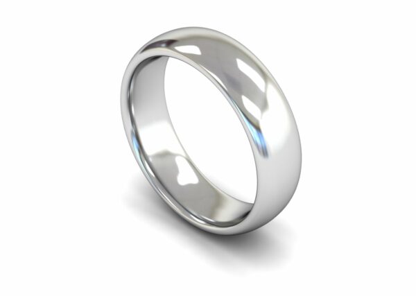 Platinum 6mm Traditional Court Edged Heavy Ring