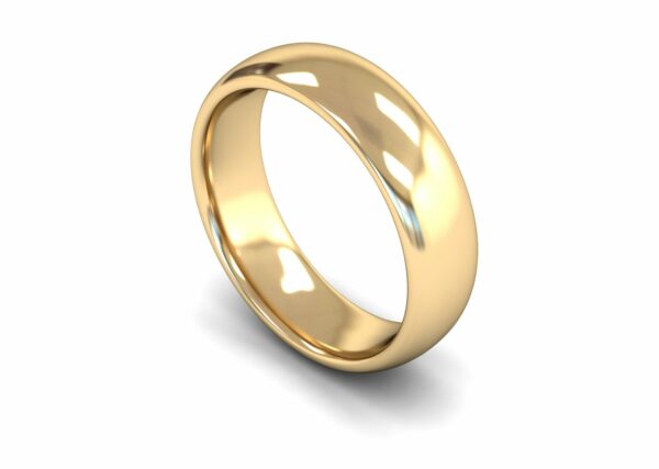 9ct Yellow Gold 6mm Traditional Court Edged Heavy Ring
