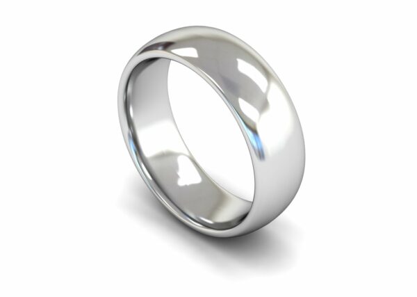 Platinum 7mm Traditional Court Edged Heavy Ring