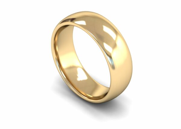 9ct Yellow Gold 7mm Traditional Court Edged Heavy Ring