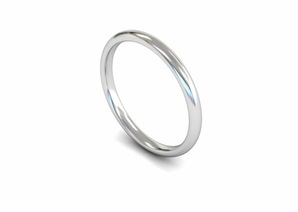 Platinum 2mm Traditional Court Edged Light Ring