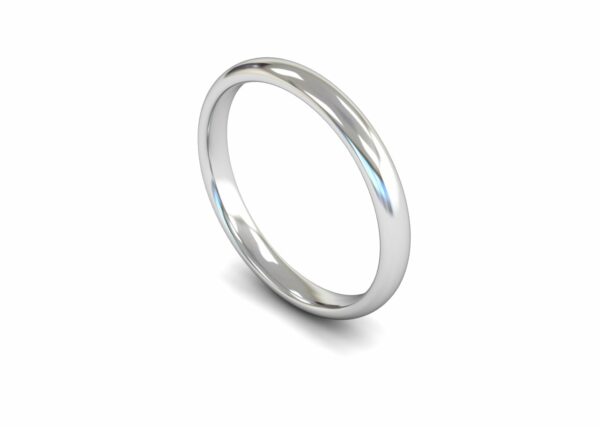 Platinum 2.5mm Traditional Court Edged Light Ring