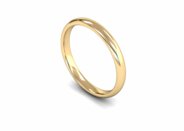 9ct Yellow Gold 2.5mm Traditional Court Edged Light Ring