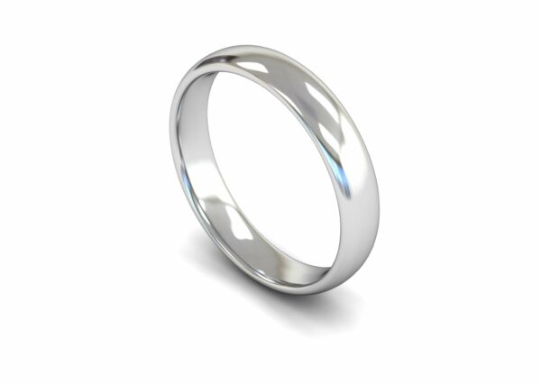 Platinum 4mm Traditional Court Edged Light Ring