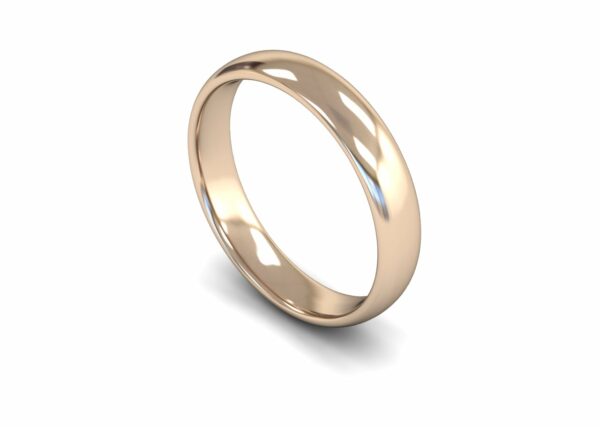 9ct Rose Gold 4mm Traditional Court Edged Light Ring