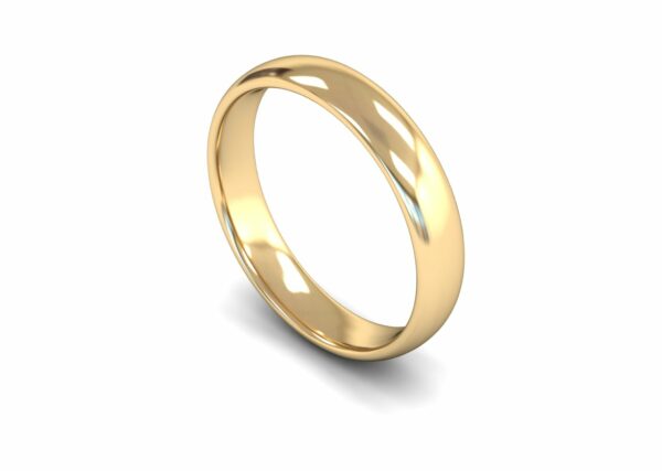 9ct Yellow Gold 4mm Traditional Court Edged Light Ring