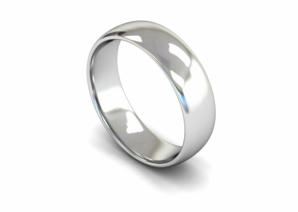 Platinum 6mm Traditional Court Edged Light Ring