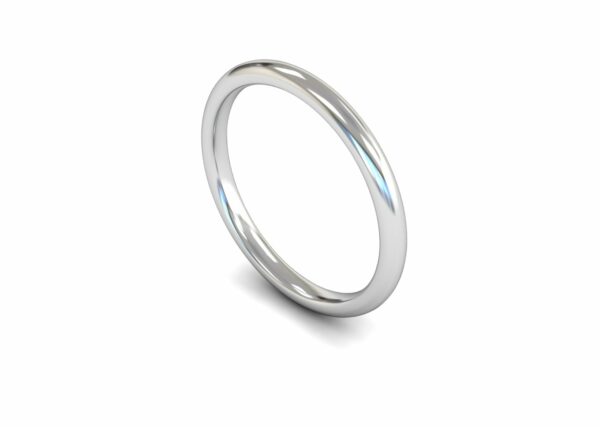 Platinum 2mm Traditional Court Edged Medium Ring
