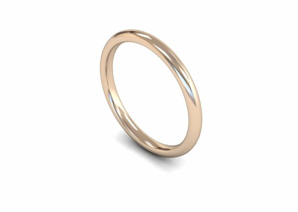 9ct Rose Gold 2mm Traditional Court Edged Medium Ring