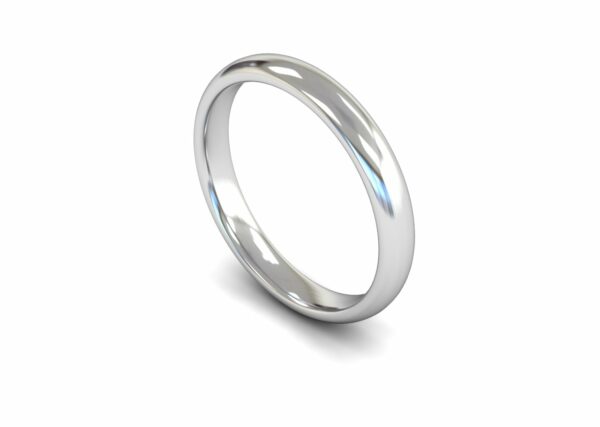 Platinum 3mm Traditional Court Edged Medium Ring