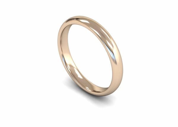 9ct Rose Gold 3mm Traditional Court Edged Medium Ring