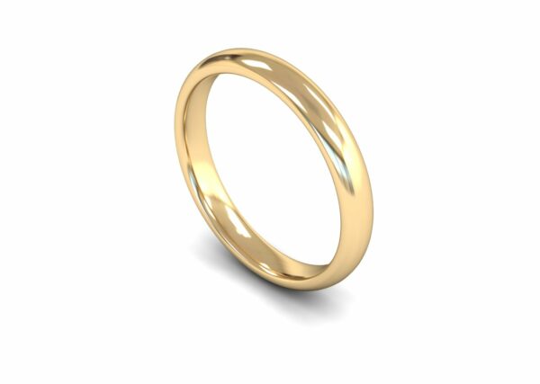 9ct Yellow Gold 3mm Traditional Court Edged Medium Ring
