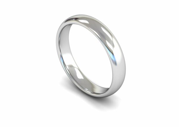 Platinum 4mm Traditional Court Edged Medium Ring