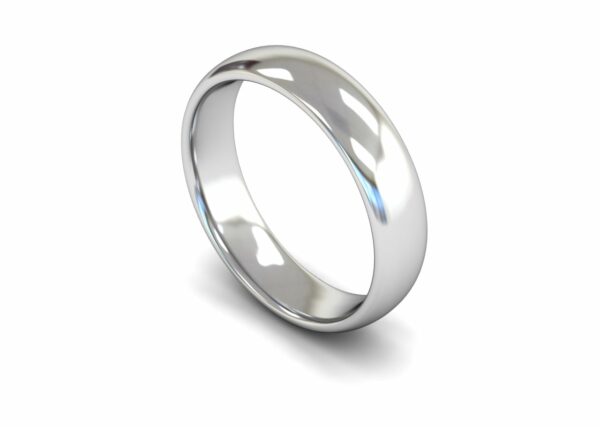 Platinum 5mm Traditional Court Edged Medium Ring