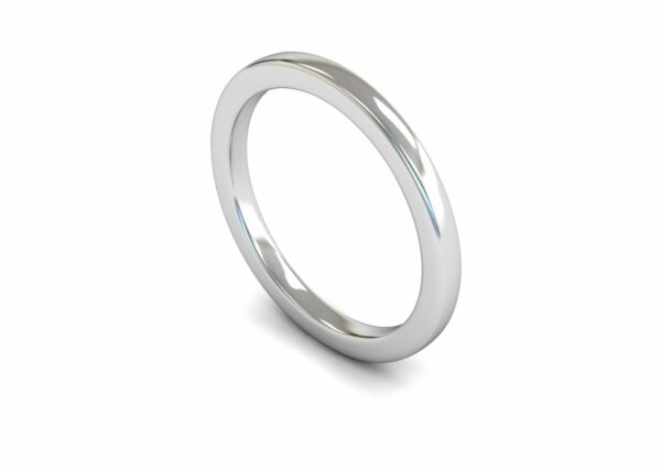 Platinum 2mm Slight Court Edged Heavy Ring