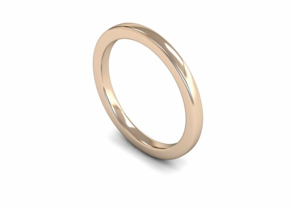 9ct Rose Gold 2mm Slight Court Edged Heavy Ring
