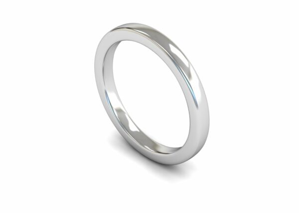 Platinum 2.5mm Slight Court Edged Heavy Ring