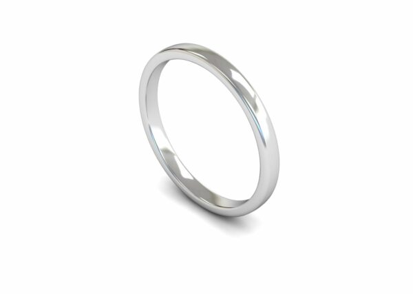 Platinum 2mm Slight Court Edged Light Ring