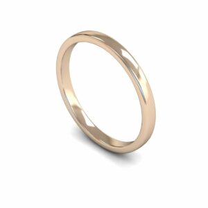 9ct Rose Gold 2mm Slight Court Edged Light Ring