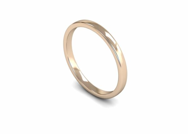 9ct Rose Gold 2mm Slight Court Edged Light Ring